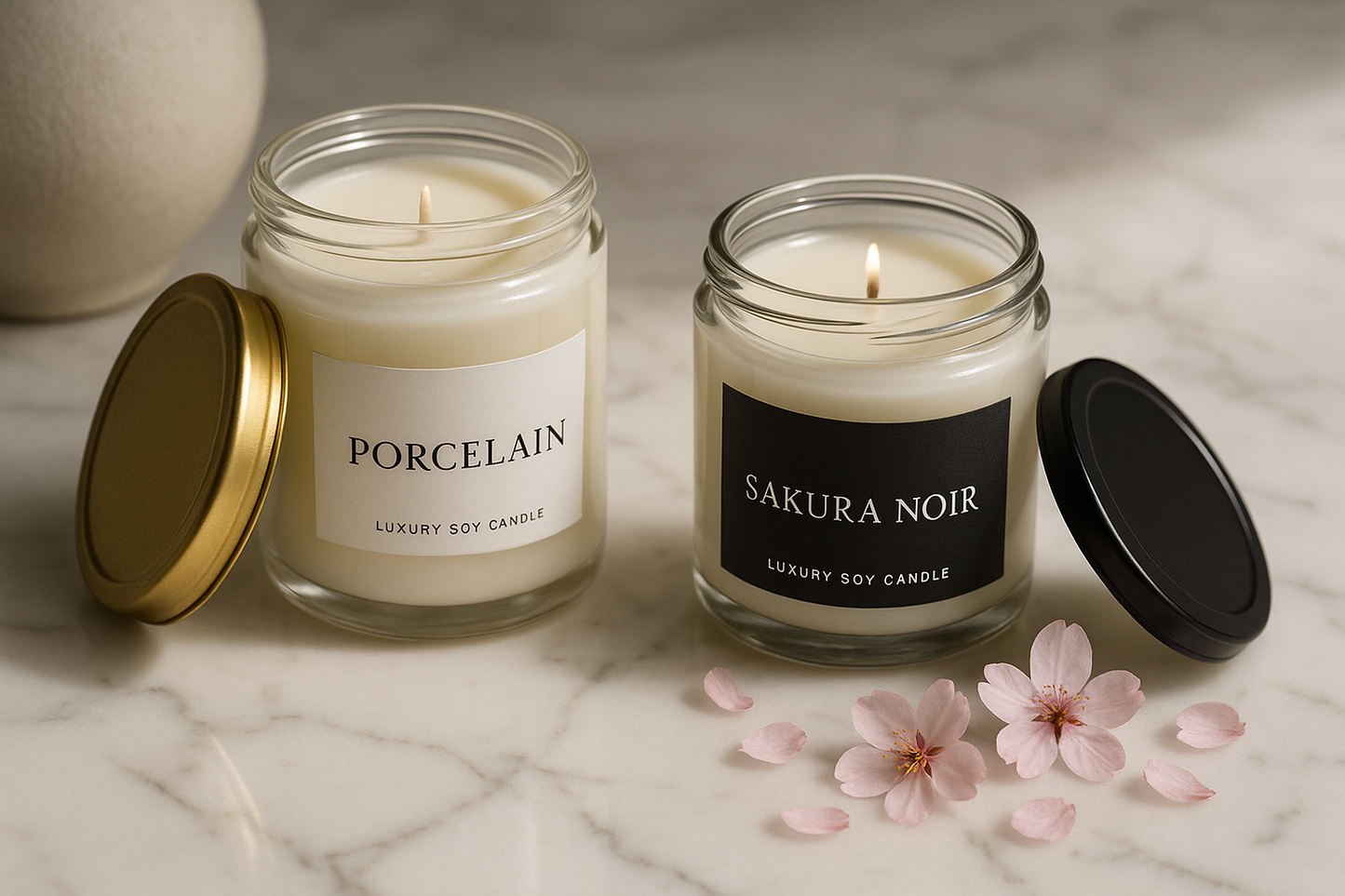 Sakura Noir + Porcelain